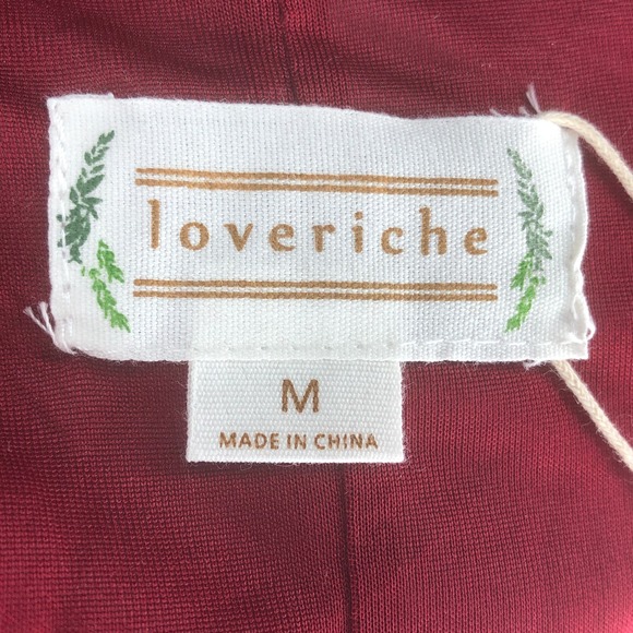 Loveriche Wine Mix Floral Velvet Dress - Size Medium - Picture 9 of 13